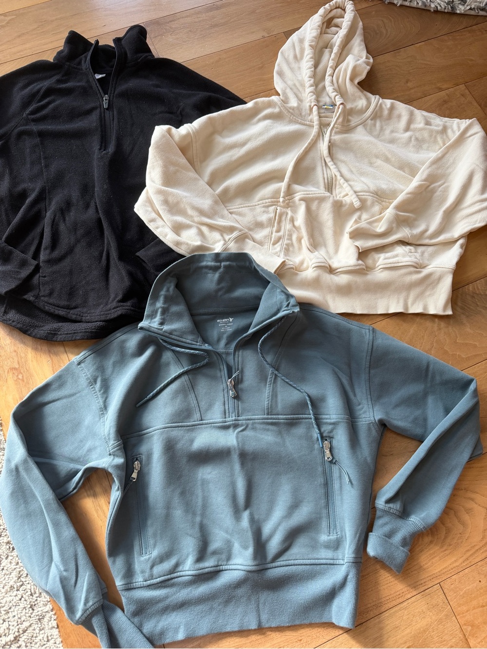 Old Navy Women’s Pullover Trio - Black, Cream & Slate Blue